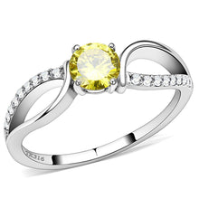 Load image into Gallery viewer, DA005 - High polished (no plating) Stainless Steel Ring with AAA Grade CZ  in Topaz
