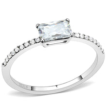 Load image into Gallery viewer, DA009 - High polished (no plating) Stainless Steel Ring with Cubic  in Clear