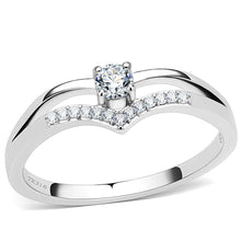 Load image into Gallery viewer, DA030 - High polished (no plating) Stainless Steel Ring with AAA Grade CZ  in Clear