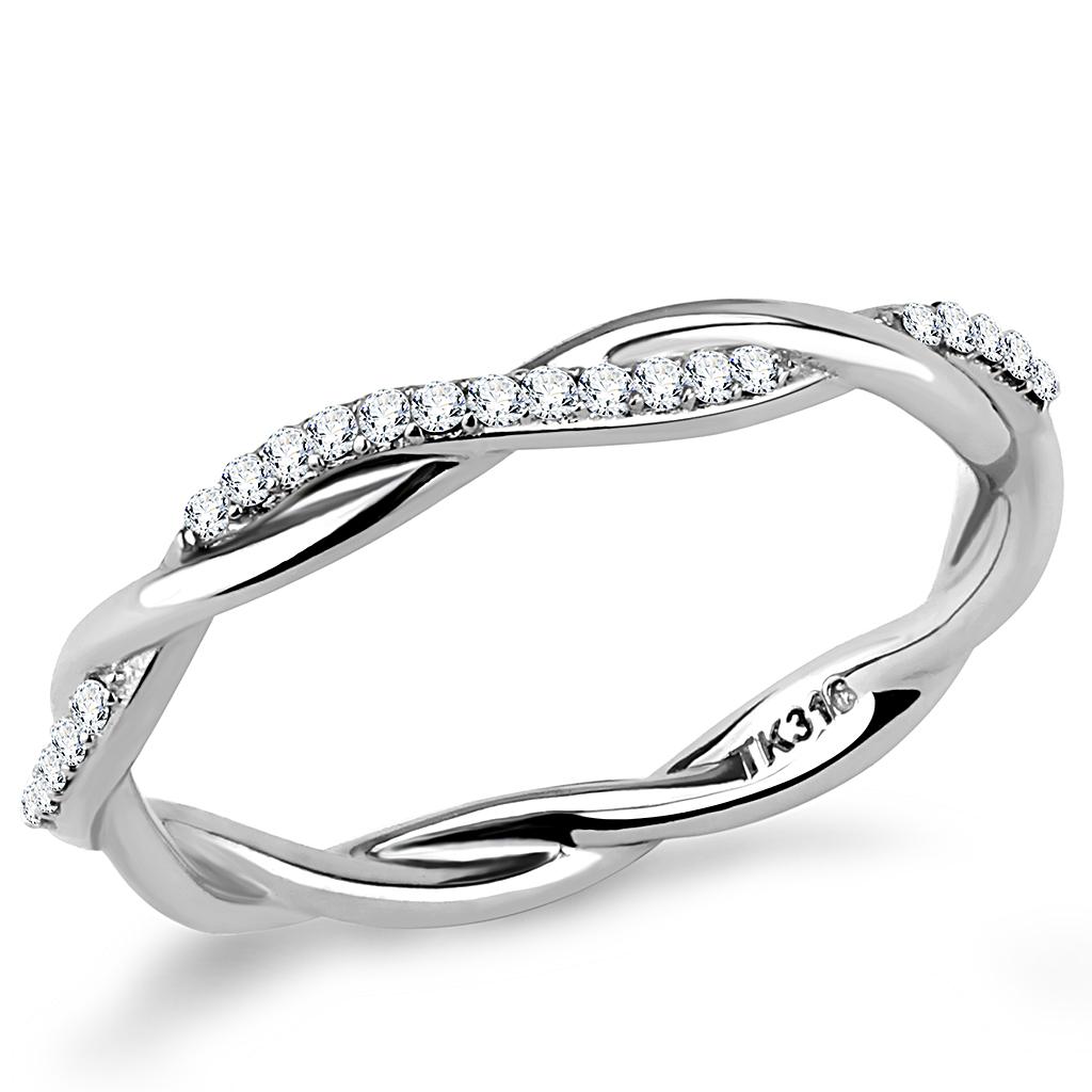 DA042 - High polished (no plating) Stainless Steel Ring with AAA Grade ...