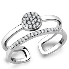 Load image into Gallery viewer, DA048 - High polished (no plating) Stainless Steel Ring with AAA Grade CZ  in Clear