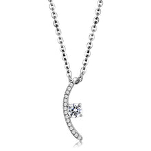 Load image into Gallery viewer, DA092 - High polished (no plating) Stainless Steel Chain Pendant with AAA Grade CZ  in Clear