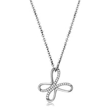 Load image into Gallery viewer, DA093 - High polished (no plating) Stainless Steel Chain Pendant with AAA Grade CZ  in Clear