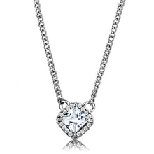 Load image into Gallery viewer, DA096 - High polished (no plating) Stainless Steel Chain Pendant with AAA Grade CZ  in Clear