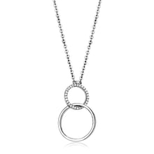 Load image into Gallery viewer, DA097 - High polished (no plating) Stainless Steel Chain Pendant with AAA Grade CZ  in Clear