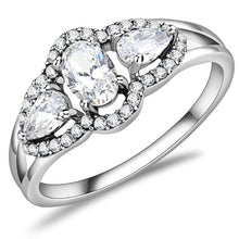 Load image into Gallery viewer, DA103 - High polished (no plating) Stainless Steel Ring with AAA Grade CZ  in Clear