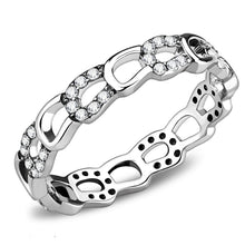 Load image into Gallery viewer, DA111 - High polished (no plating) Stainless Steel Ring with AAA Grade CZ  in Clear