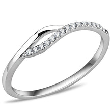 Load image into Gallery viewer, DA113 - High polished (no plating) Stainless Steel Ring with AAA Grade CZ  in Clear