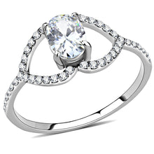 Load image into Gallery viewer, DA137 - High polished (no plating) Stainless Steel Ring with AAA Grade CZ  in Clear