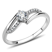 Load image into Gallery viewer, DA144 - High polished (no plating) Stainless Steel Ring with AAA Grade CZ  in Clear