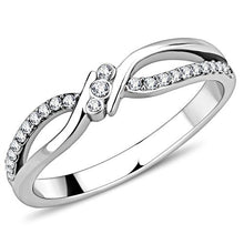 Load image into Gallery viewer, DA156 - High polished (no plating) Stainless Steel Ring with AAA Grade CZ  in Clear