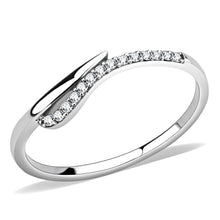 Load image into Gallery viewer, DA159 - High polished (no plating) Stainless Steel Ring with AAA Grade CZ  in Clear