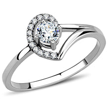 Load image into Gallery viewer, DA165 - High polished (no plating) Stainless Steel Ring with AAA Grade CZ  in Clear