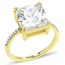 Load image into Gallery viewer, DA172 - IP Gold(Ion Plating) Stainless Steel Ring with AAA Grade CZ  in Clear