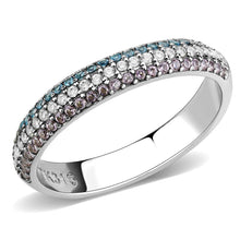 Load image into Gallery viewer, DA232 - High polished (no plating) Stainless Steel Ring with AAA Grade CZ  in Multi Color