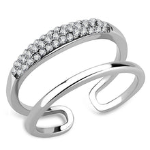 Load image into Gallery viewer, DA247 - High polished (no plating) Stainless Steel Ring with AAA Grade CZ  in Clear