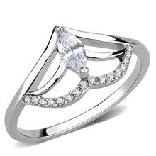 Load image into Gallery viewer, DA248 - High polished (no plating) Stainless Steel Ring with AAA Grade CZ  in Clear