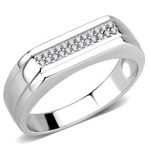 Load image into Gallery viewer, DA251 - High polished (no plating) Stainless Steel Ring with AAA Grade CZ  in Clear