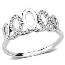 Load image into Gallery viewer, DA258 - High polished (no plating) Stainless Steel Ring with AAA Grade CZ  in Clear