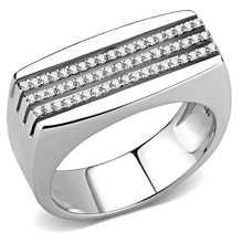 Load image into Gallery viewer, DA279 - High polished (no plating) Stainless Steel Ring with AAA Grade CZ  in Clear