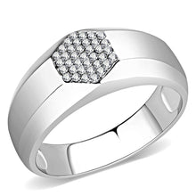 Load image into Gallery viewer, DA281 - High polished (no plating) Stainless Steel Ring with AAA Grade CZ  in Clear