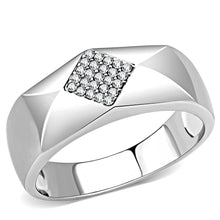 Load image into Gallery viewer, DA288 - High polished (no plating) Stainless Steel Ring with AAA Grade CZ  in Clear