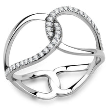 Load image into Gallery viewer, DA307 - No Plating Stainless Steel Ring with AAA Grade CZ  in Clear