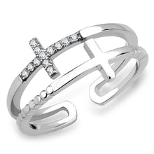 Load image into Gallery viewer, DA319 - No Plating Stainless Steel Ring with AAA Grade CZ  in Clear
