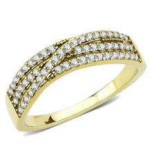 Load image into Gallery viewer, DA321 - IP Gold(Ion Plating) Stainless Steel Ring with AAA Grade CZ  in Clear