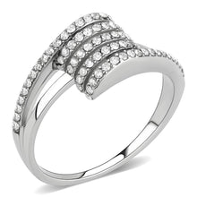 Load image into Gallery viewer, DA342 - No Plating Stainless Steel Ring with AAA Grade CZ  in Clear