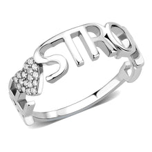 Load image into Gallery viewer, DA356 - High polished (no plating) Stainless Steel Ring with AAA Grade CZ  in Clear