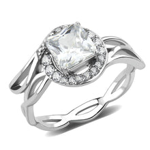 Load image into Gallery viewer, DA357 - High polished (no plating) Stainless Steel Ring with AAA Grade CZ  in Clear