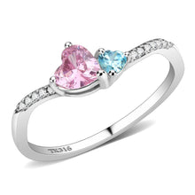 Load image into Gallery viewer, DA384Q - High polished (no plating) Stainless Steel Ring with AAA Grade CZ  in Multi Color