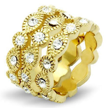 Load image into Gallery viewer, GL026 - IP Gold(Ion Plating) Brass Ring with Top Grade Crystal  in Clear
