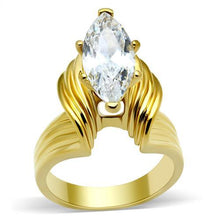 Load image into Gallery viewer, GL088 - IP Gold(Ion Plating) Brass Ring with AAA Grade CZ  in Clear