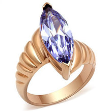 Load image into Gallery viewer, GL139 - IP Rose Gold(Ion Plating) Brass Ring with AAA Grade CZ  in Light Amethyst