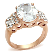 Load image into Gallery viewer, GL141 - IP Rose Gold(Ion Plating) Brass Ring with AAA Grade CZ  in Clear
