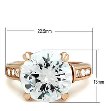 Load image into Gallery viewer, GL144 - IP Rose Gold(Ion Plating) Brass Ring with AAA Grade CZ  in Clear