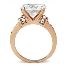 Load image into Gallery viewer, GL144 - IP Rose Gold(Ion Plating) Brass Ring with AAA Grade CZ  in Clear