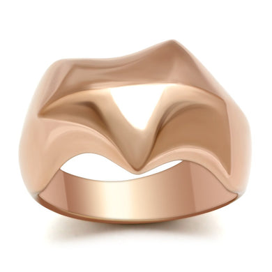 GL161 - IP Rose Gold(Ion Plating) Brass Ring with No Stone