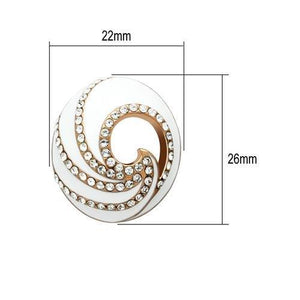 GL165 - IP Rose Gold(Ion Plating) Brass Earrings with Top Grade Crystal  in Clear