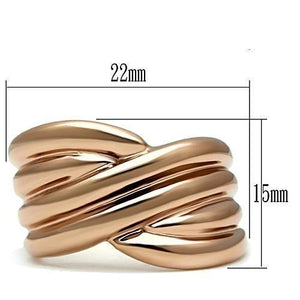 GL205 - IP Rose Gold(Ion Plating) Brass Ring with No Stone