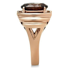 Load image into Gallery viewer, GL242 - IP Rose Gold(Ion Plating) Brass Ring with AAA Grade CZ  in Brown