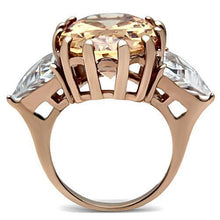 Load image into Gallery viewer, GL243 - IP Rose Gold(Ion Plating) Brass Ring with AAA Grade CZ  in Champagne