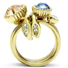 Load image into Gallery viewer, GL276 - IP Gold(Ion Plating) Brass Ring with Top Grade Crystal  in Multi Color