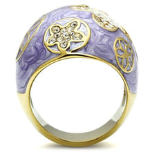 Load image into Gallery viewer, GL295 - IP Gold(Ion Plating) Brass Ring with Top Grade Crystal  in Clear