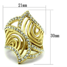 Load image into Gallery viewer, GL296 - IP Gold(Ion Plating) Brass Ring with Top Grade Crystal  in Clear