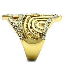 Load image into Gallery viewer, GL296 - IP Gold(Ion Plating) Brass Ring with Top Grade Crystal  in Clear