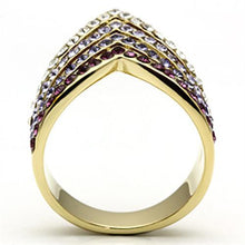 Load image into Gallery viewer, GL305 - IP Gold(Ion Plating) Brass Ring with Top Grade Crystal  in Multi Color