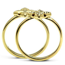 Load image into Gallery viewer, GL319 - IP Gold(Ion Plating) Brass Ring with Top Grade Crystal  in Clear